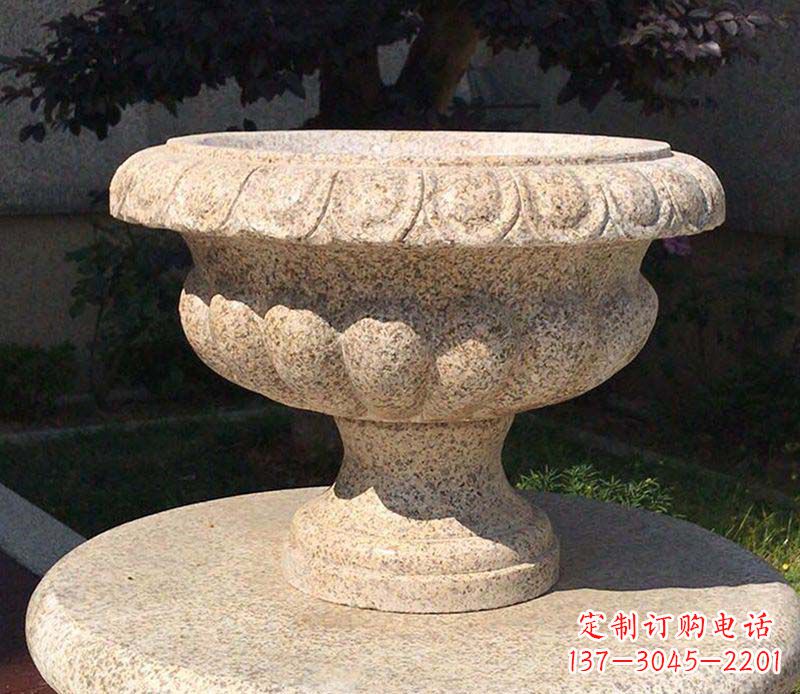 佛山大理石花钵公园花盆石雕