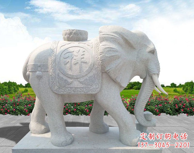 佛山精美大理石大象雕塑