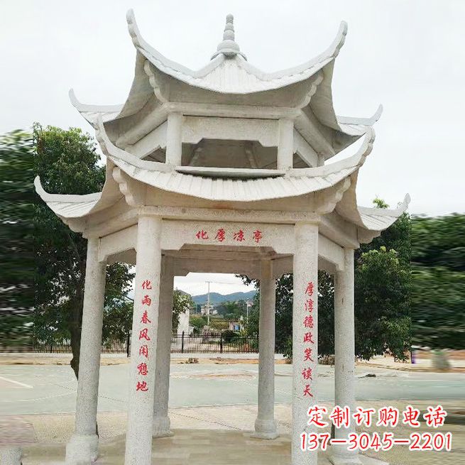佛山大理石凉亭双层雕塑