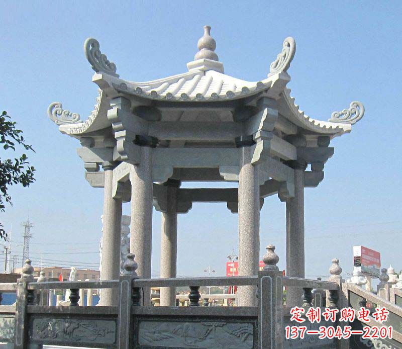 佛山大理石六角凉亭石雕,为您的家园带来浪漫情怀
