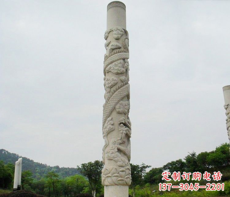 佛山大理石盘龙柱雕塑