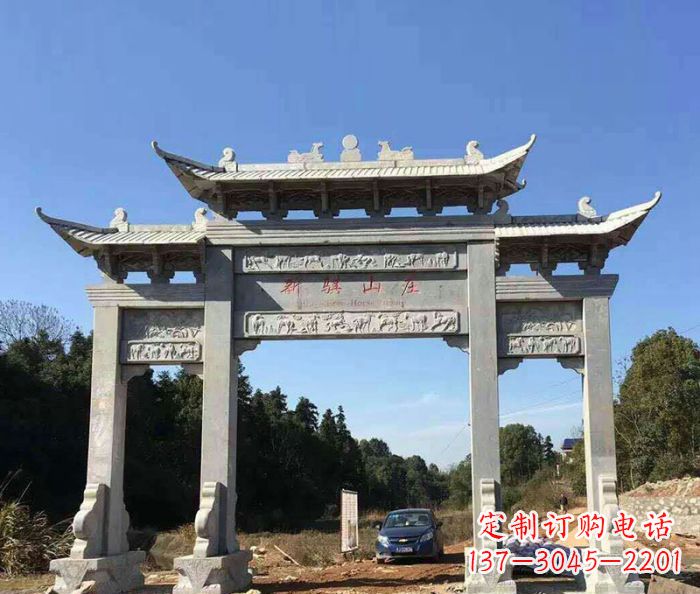 佛山精美石雕牌坊雕塑
