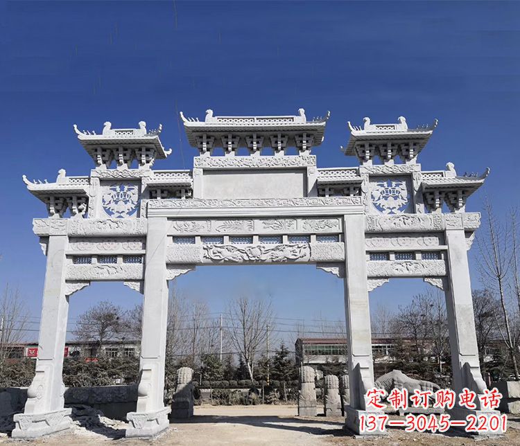 佛山特色大理石牌坊石雕