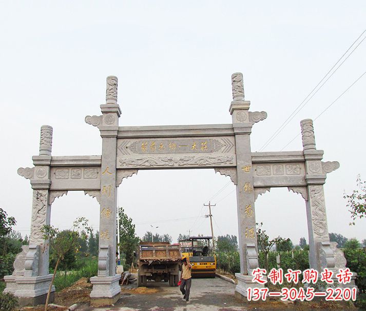 佛山大理石牌坊石雕,艺术精髓永不凋零