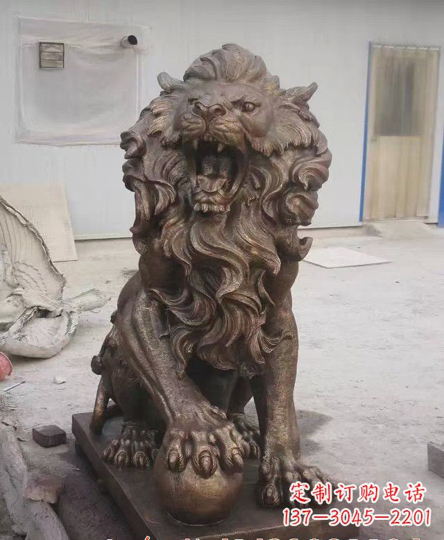 佛山大理石狮子雕塑,演绎优雅狮子魅力