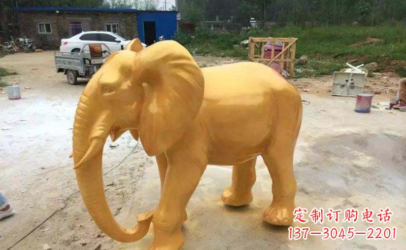 佛山大象玻璃钢仿铜动物雕塑