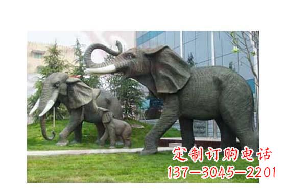佛山大象一家三口铜雕
