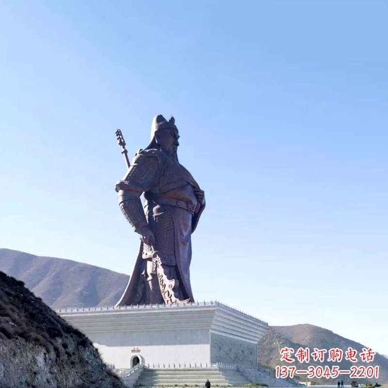 佛山大型关公铸铜雕塑-景区景点大型历史名人三国名将关羽雕像