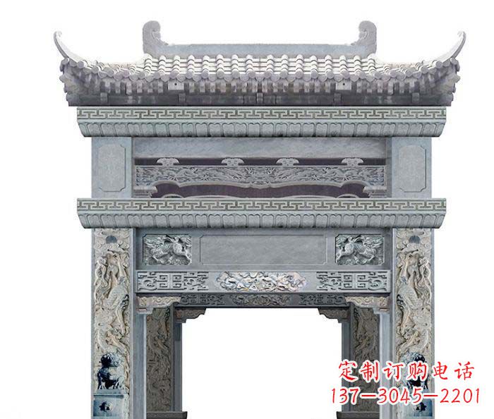 佛山单门村口石雕牌坊 (2)