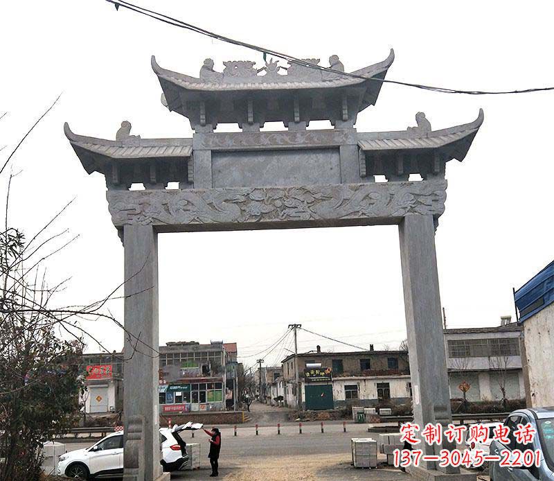 佛山单门大理石牌坊石雕_1