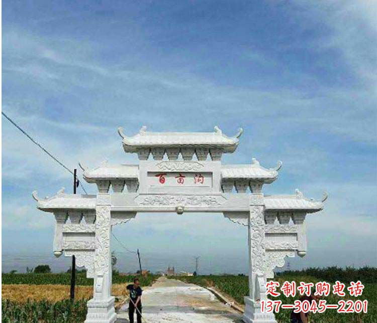 佛山单门石牌坊石雕_2