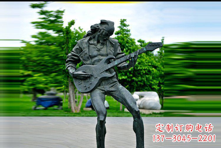 佛山铜雕吉他景观雕塑
