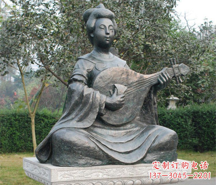 佛山古典风情弹琵琶雕塑