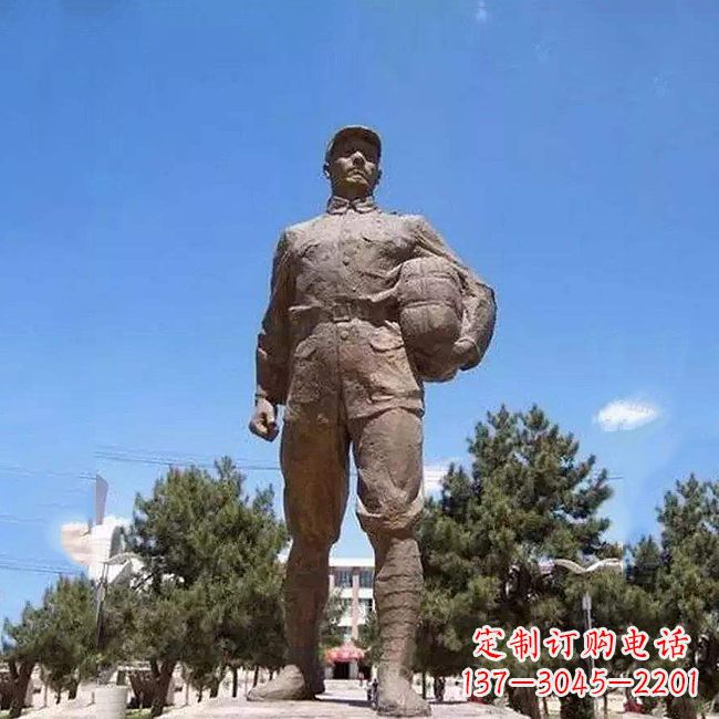 佛山董存瑞石雕像-景区园林英雄人物景观雕塑