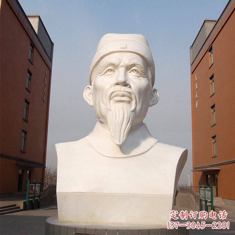 佛山杜甫石雕像-学校校园历史名人唐代著名诗人头像