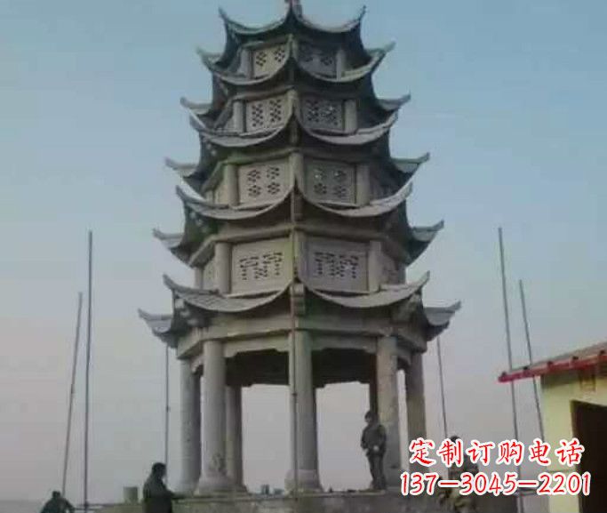 佛山精美绝伦的多层凉亭石雕
