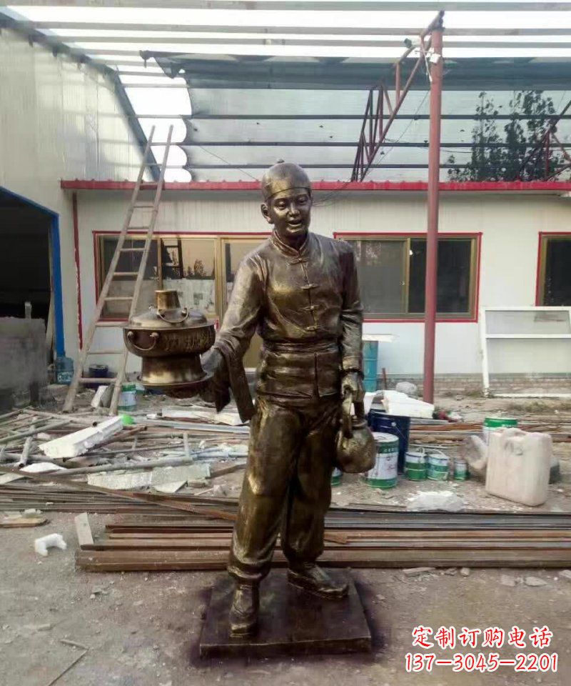 佛山产品名称店小二铜雕