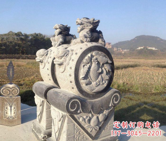佛山仿古抱鼓石门墩雕塑