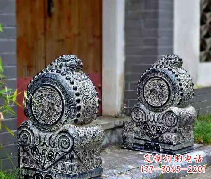 佛山精美仿古抱鼓石门墩雕塑