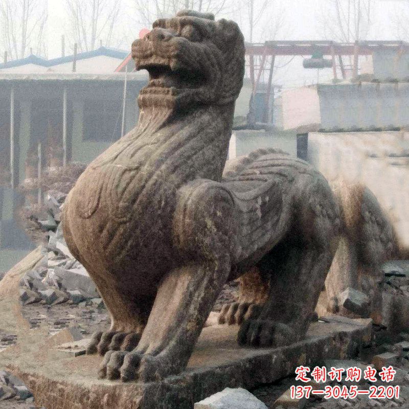 佛山中领雕塑狴犴青石雕塑融入古代神话的历史文化风格