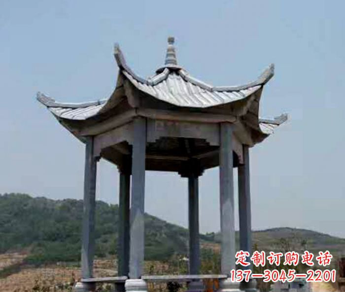 佛山仿古六角凉亭石雕 (5)