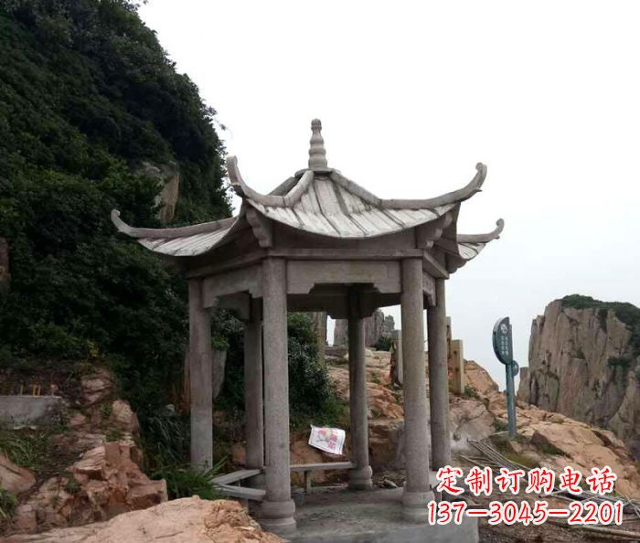 佛山仿古六角凉亭石雕 (7)