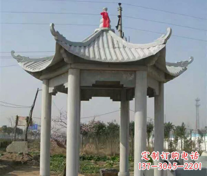 佛山仿古六角凉亭石雕 (9)