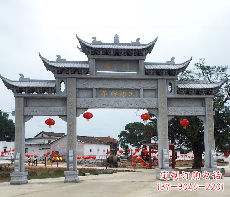 佛山精美仿古牌坊石雕