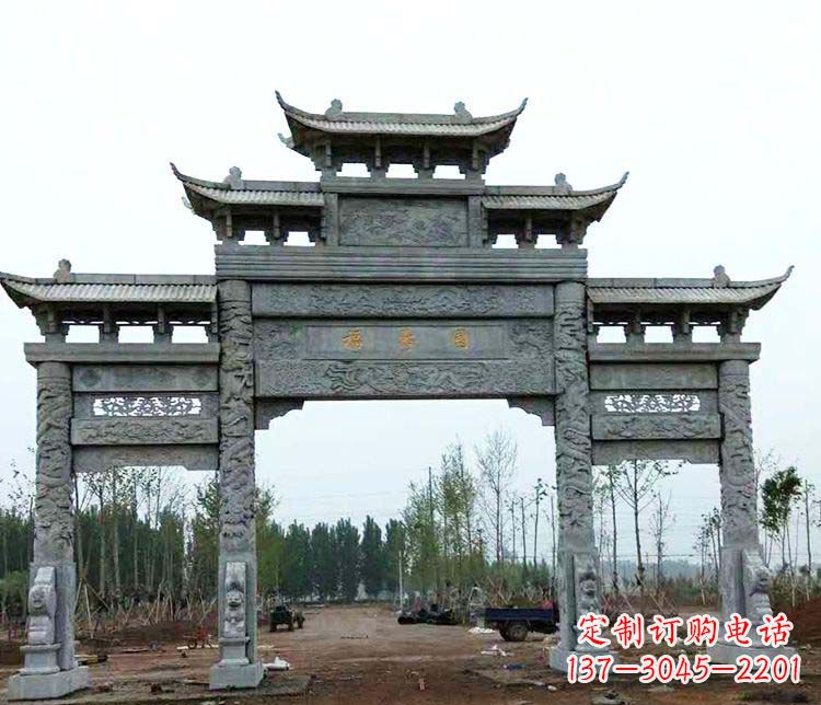 佛山精美石雕牌坊雕塑