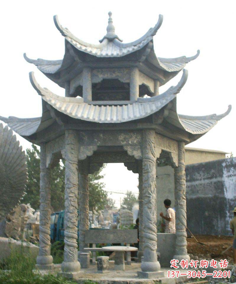 佛山传统工艺石雕凉亭，精美细致，给你温馨家园