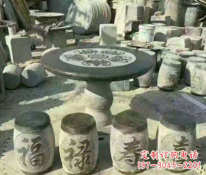 佛山仿古风格石桌凳园林景观雕塑