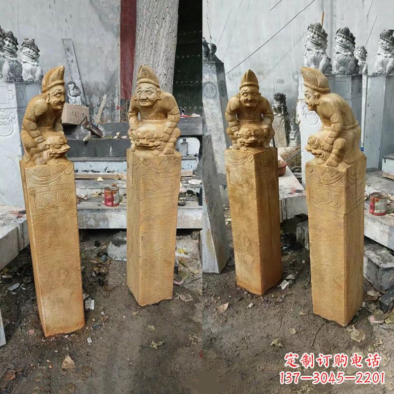 佛山经典仿古拴马桩雕塑