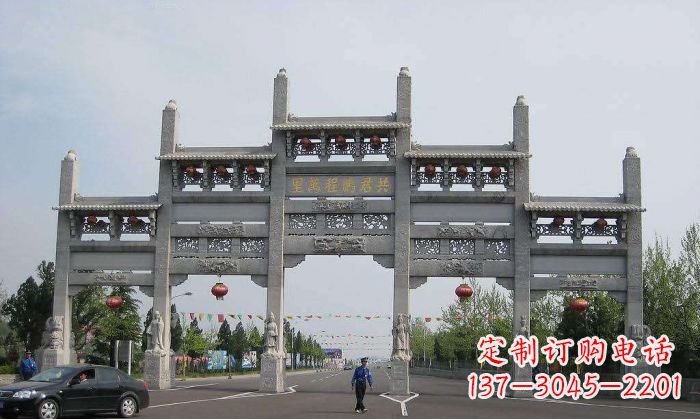 佛山精美仿古石雕牌坊雕塑