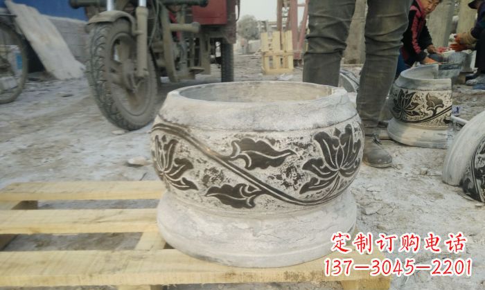 佛山仿古圆形水缸石雕塑