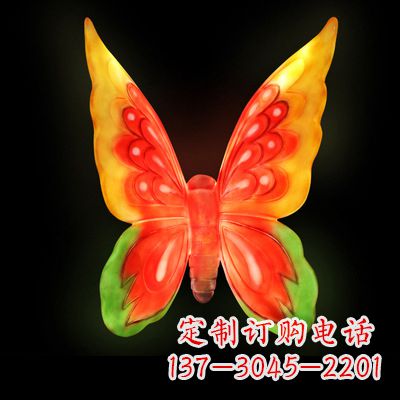 佛山艺术雕塑大号黄色发光蝴蝶
