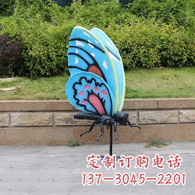 佛山蓝色大号蝴蝶雕塑