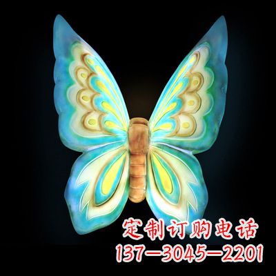 佛山 大号蓝色发光蝴蝶塑像