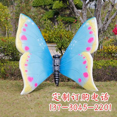 佛山蓝白双色蝴蝶雕塑