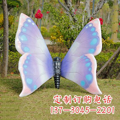 佛山蓝粉色蝴蝶雕塑