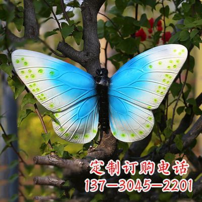 佛山精致风韵,蓝白蝴蝶雕塑