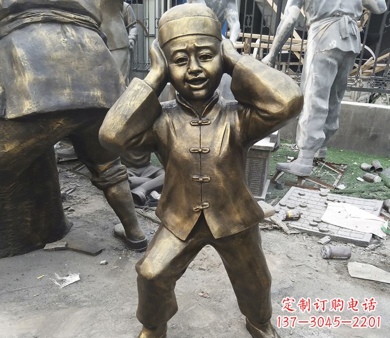 佛山儿童放鞭炮铜雕
