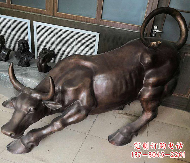 佛山传统工艺精美牛铜雕塑