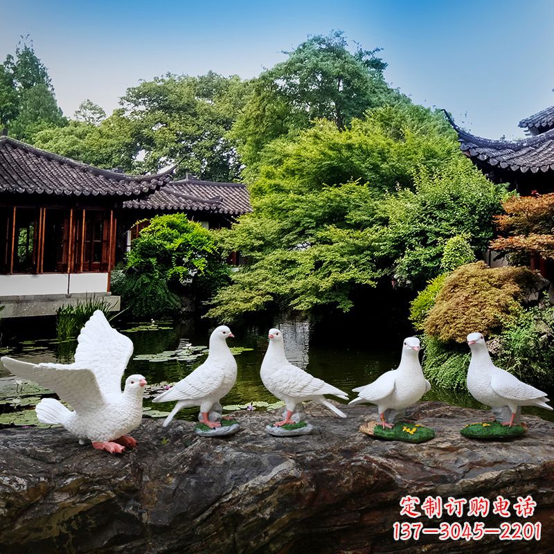 佛山令人惊艳的鸽子雕塑