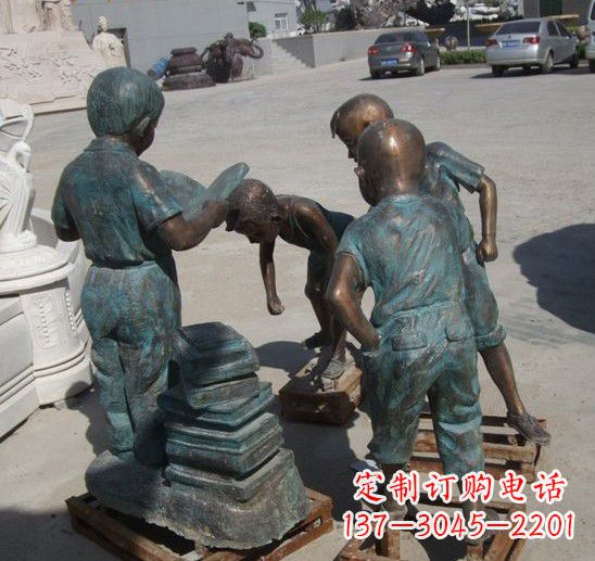 佛山童话般的梦幻小孩铜雕塑