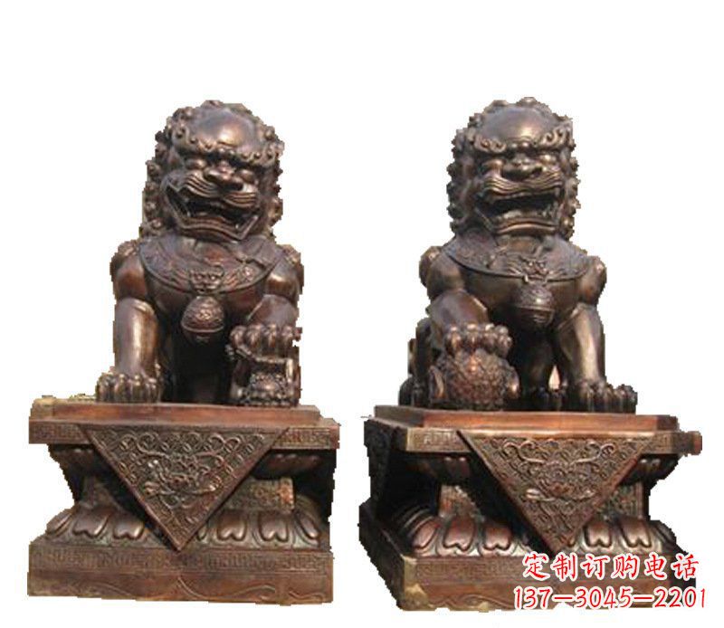 佛山公司汇丰狮子铜雕塑摆件 (2)