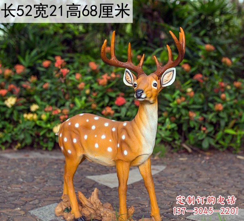 佛山精美制作玻璃钢仿真梅花鹿雕塑