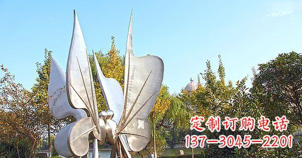 佛山英伦风格精致不锈钢抽象蝴蝶雕塑