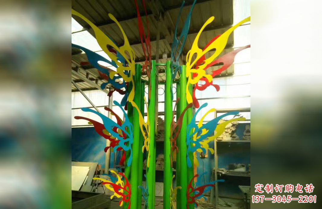 佛山精致的不锈钢抽象蝴蝶景观雕塑