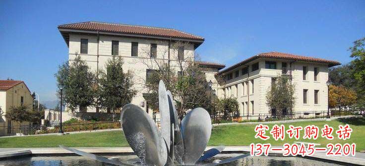 佛山抽象花朵不锈钢喷泉雕塑