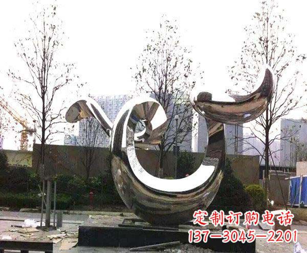 佛山新品发布不锈钢抽象鲸鱼雕塑